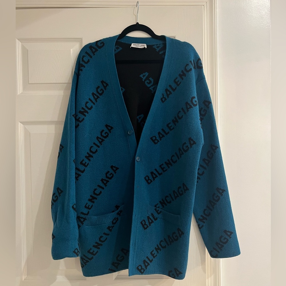 Balenciaga teal cardigan - NWT - women’s Small